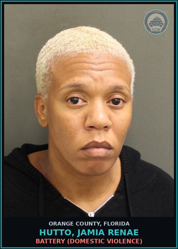 Booking mugshot of HUTTO, JAMIA RENAE in Orange County