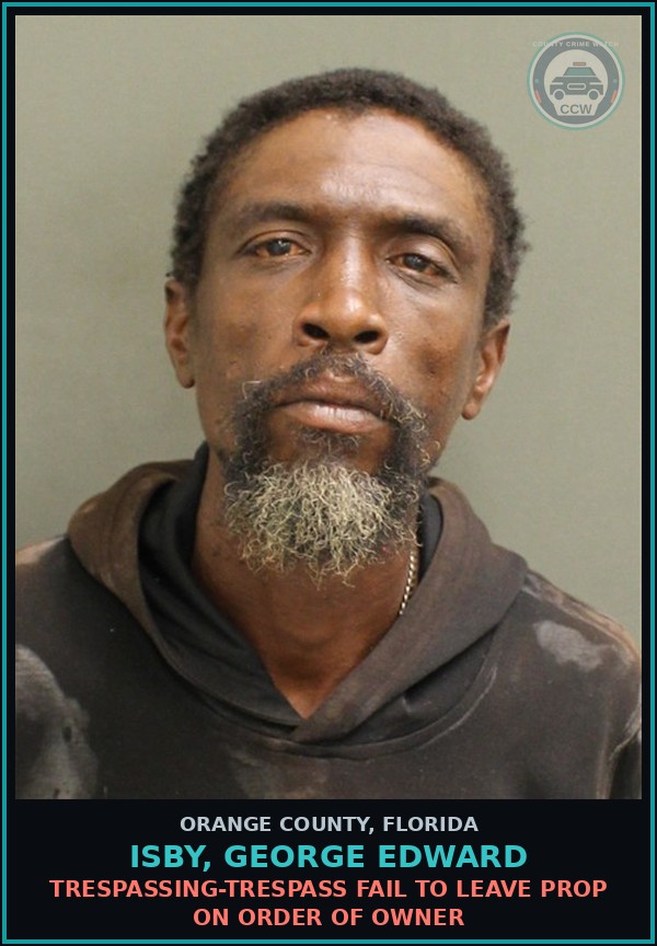 Booking mugshot of ISBY, GEORGE EDWARD in Orange County