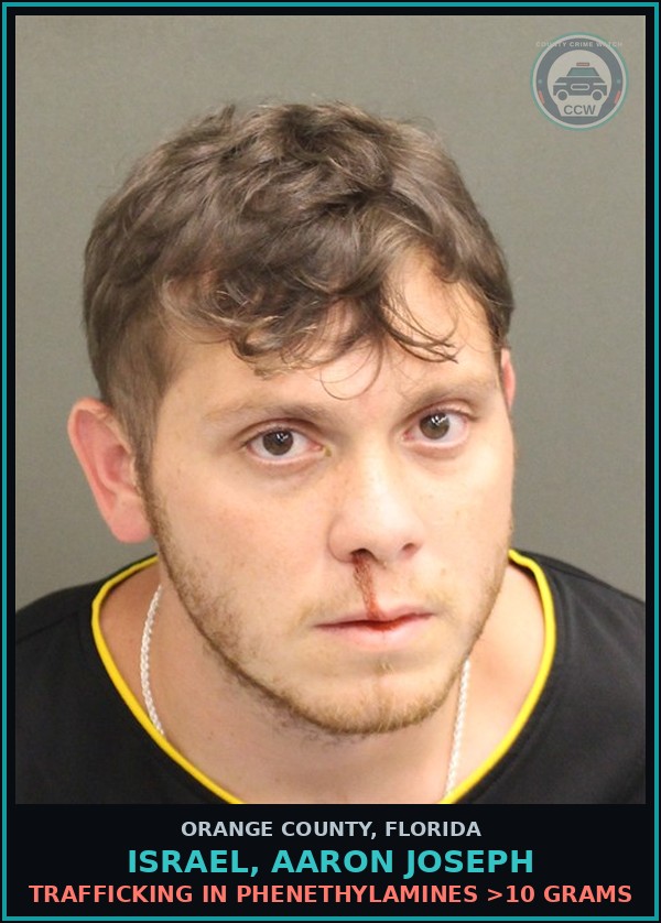 Booking mugshot of ISRAEL, AARON JOSEPH in Orange County