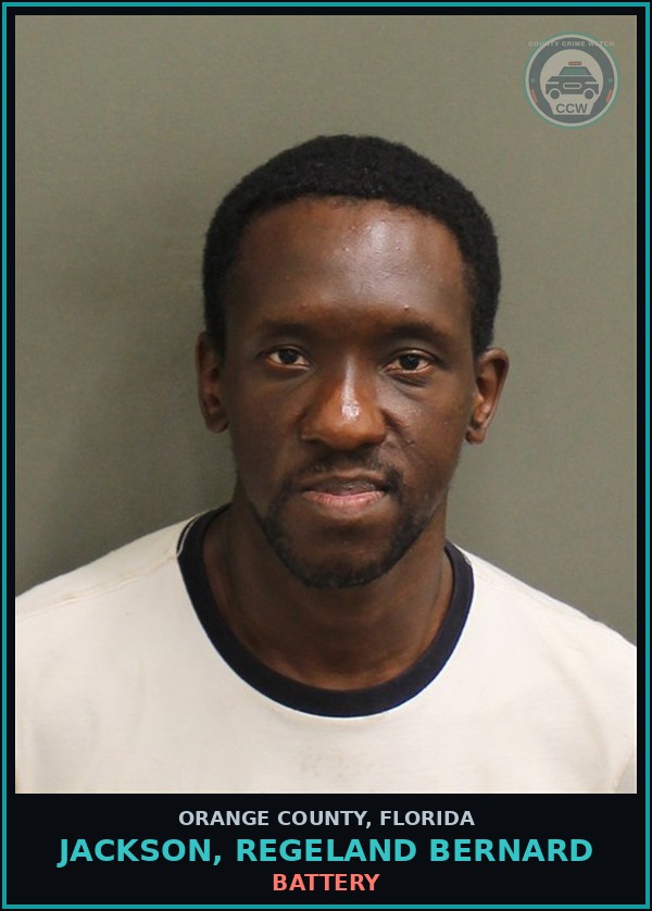 Booking mugshot of JACKSON, REGELAND BERNARD in Orange County