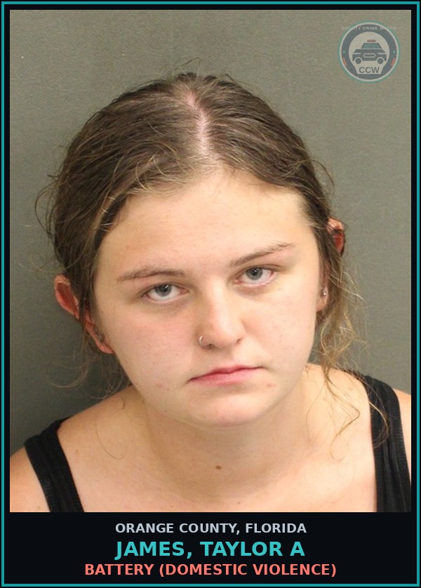 Booking mugshot of JAMES, TAYLOR A in Orange County