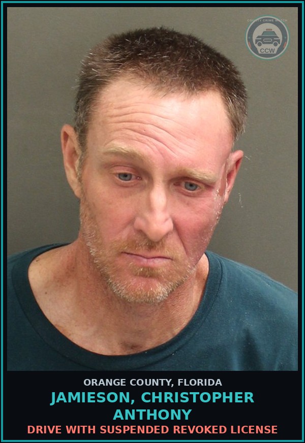 Booking mugshot of JAMIESON, CHRISTOPHER ANTHONY in Orange County