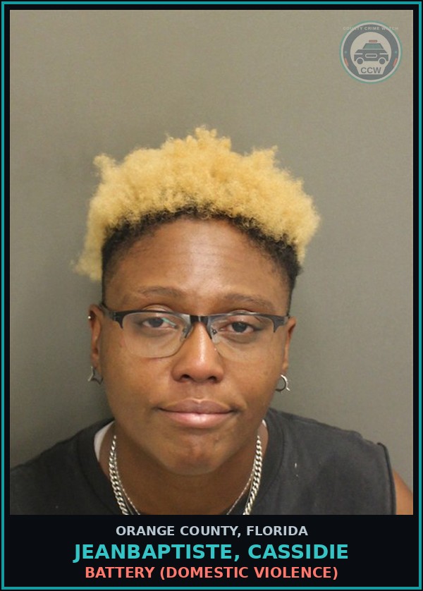 Booking mugshot of JEANBAPTISTE, CASSIDIE in Orange County