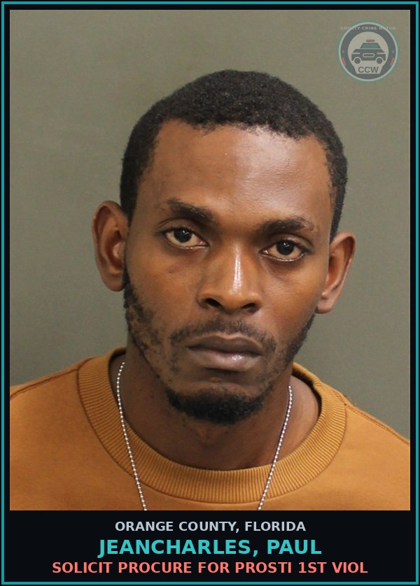 Booking mugshot of JEANCHARLES, PAUL in Orange County