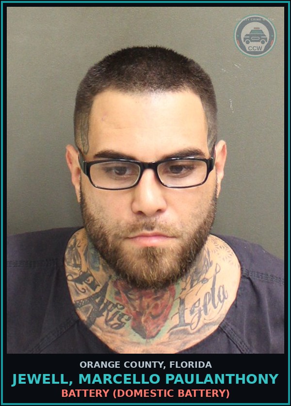 Booking mugshot of JEWELL, MARCELLO PAULANTHONY in Orange County