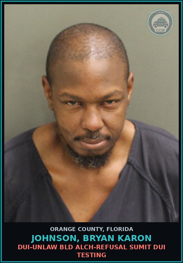 Booking mugshot of JOHNSON, BRYAN KARON in Orange County