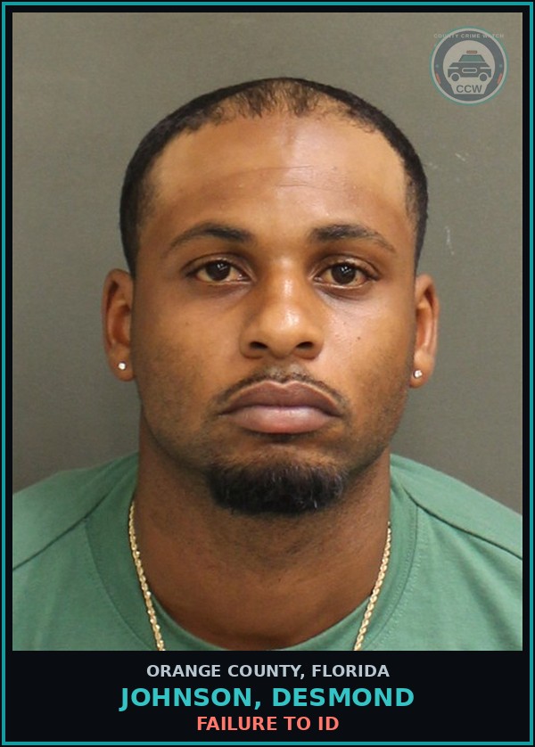 Booking mugshot of JOHNSON, DESMOND in Orange County