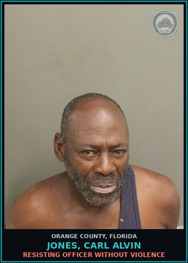 Booking mugshot of JONES, CARL ALVIN in Orange County