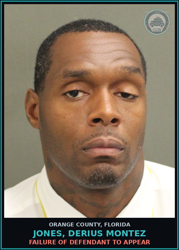 Booking mugshot of JONES, DERIUS MONTEZ in Orange County