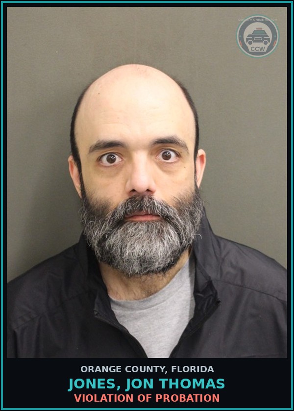 Booking mugshot of JONES, JON THOMAS in Orange County
