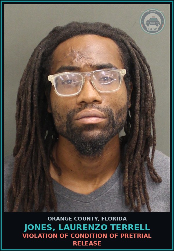 Booking mugshot of JONES, LAURENZO TERRELL in Orange County