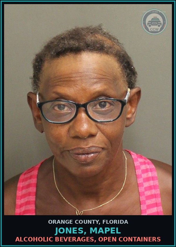 Booking mugshot of JONES, MAPEL in Orange County