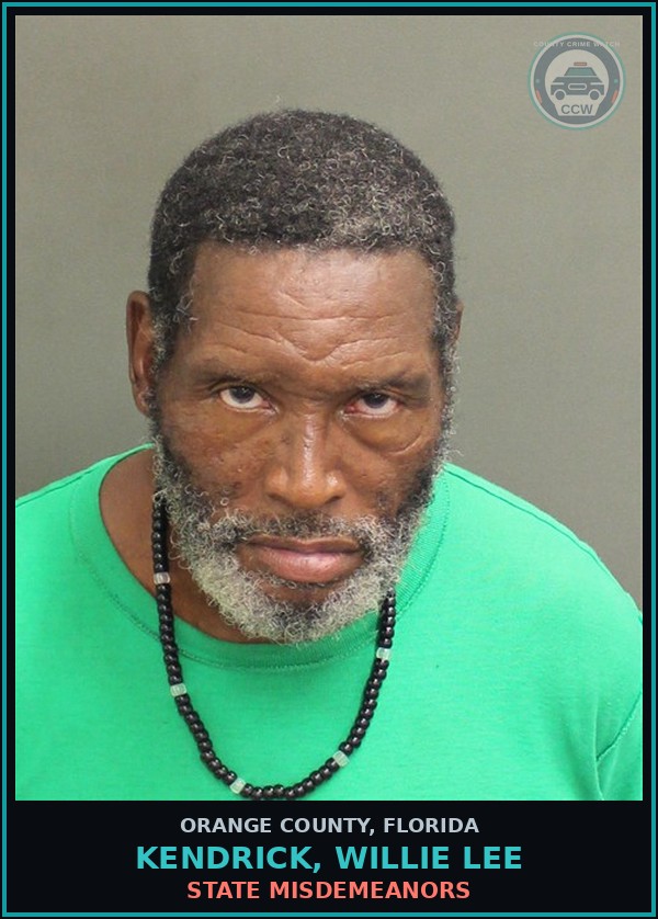 Booking mugshot of KENDRICK, WILLIE LEE in Orange County