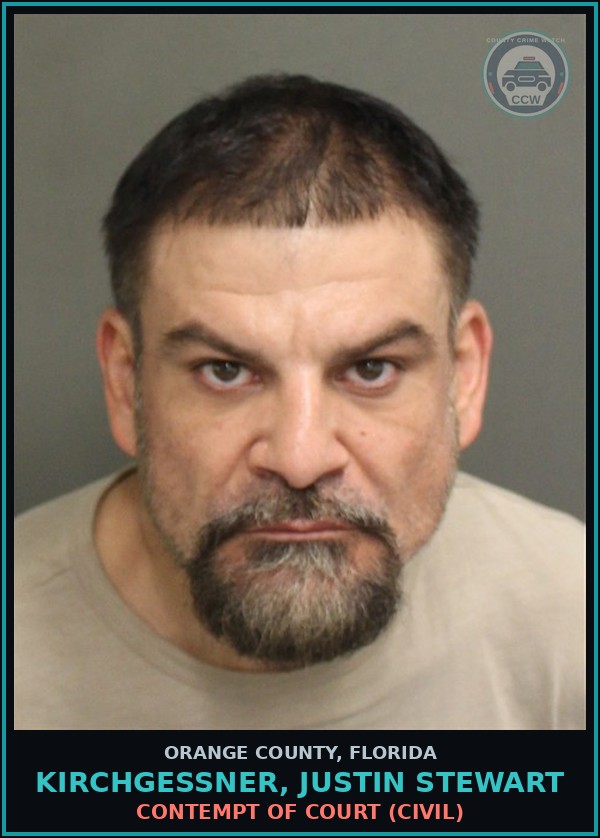 Booking mugshot of KIRCHGESSNER, JUSTIN STEWART in Orange County