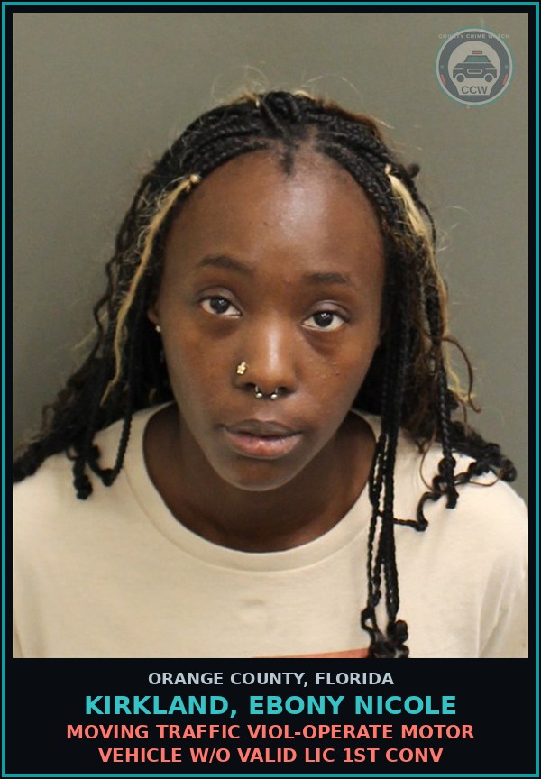 Booking mugshot of KIRKLAND, EBONY NICOLE in Orange County