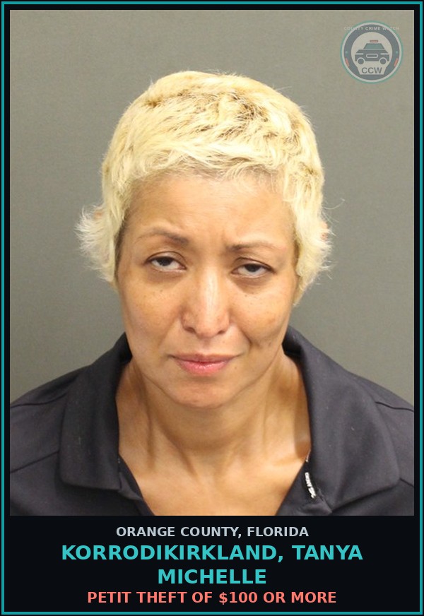 Booking mugshot of KORRODIKIRKLAND, TANYA MICHELLE in Orange County