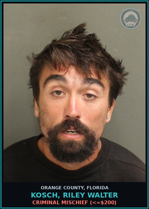 Booking mugshot of KOSCH, RILEY WALTER in Orange County