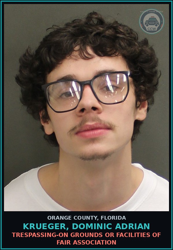 Booking mugshot of KRUEGER, DOMINIC ADRIAN in Orange County