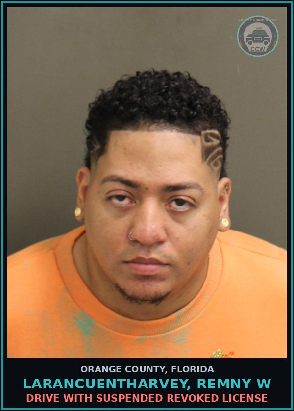 Booking mugshot of LARANCUENTHARVEY, REMNY W in Orange County