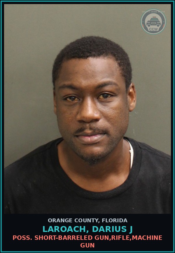 Booking mugshot of LAROACH, DARIUS J in Orange County