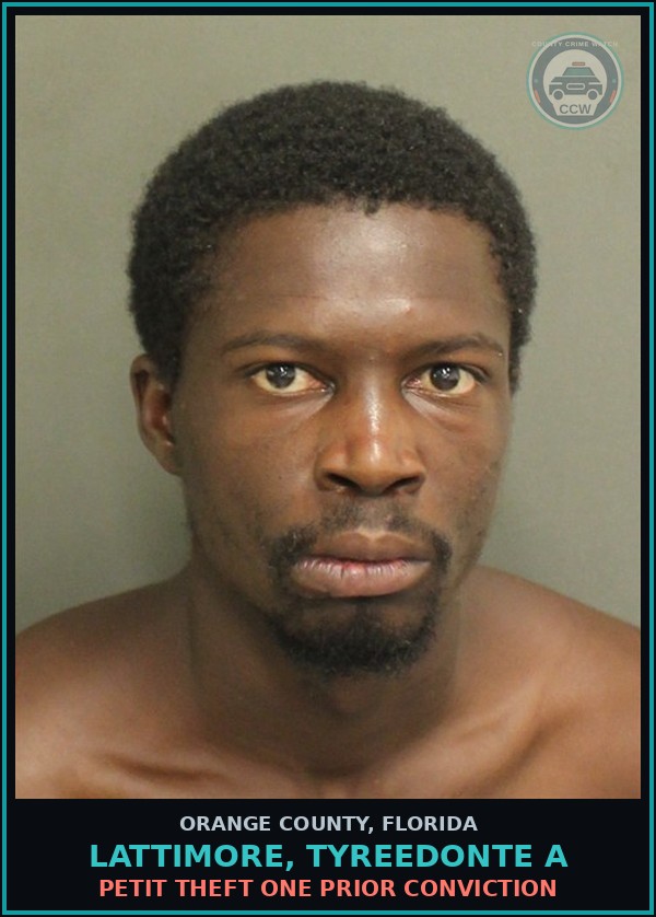 Booking mugshot of LATTIMORE, TYREEDONTE A in Orange County