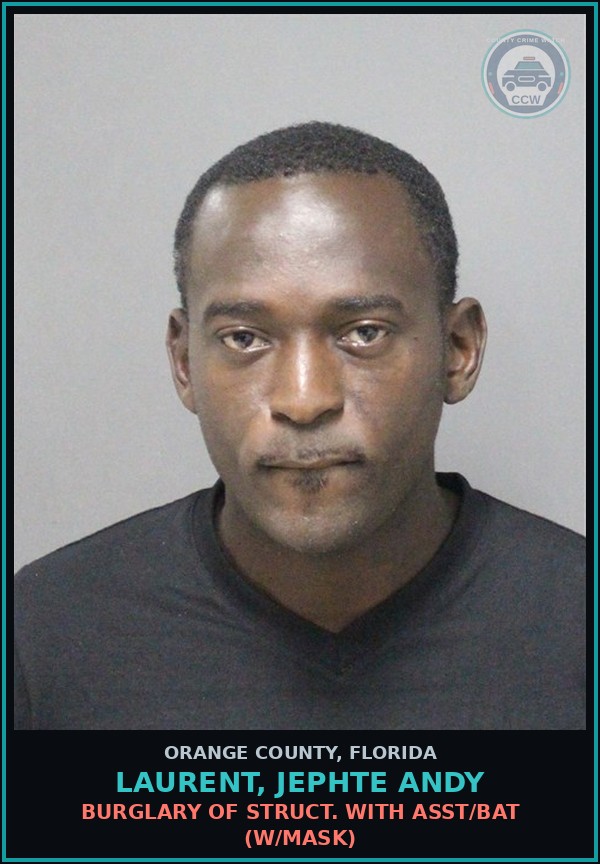 Booking mugshot of LAURENT, JEPHTE ANDY in Orange County
