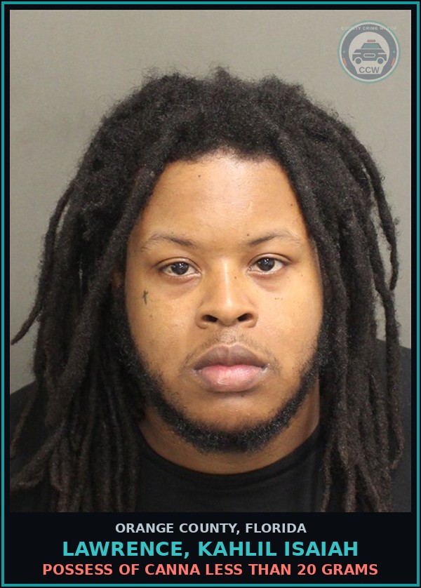 Booking mugshot of LAWRENCE, KAHLIL ISAIAH in Orange County