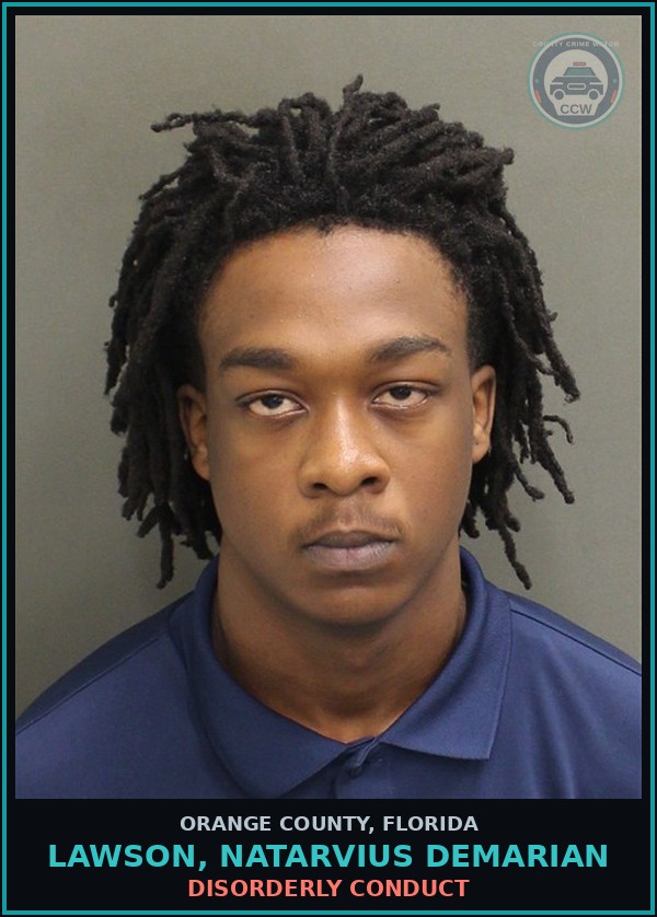 Booking mugshot of LAWSON, NATARVIUS DEMARIAN in Orange County