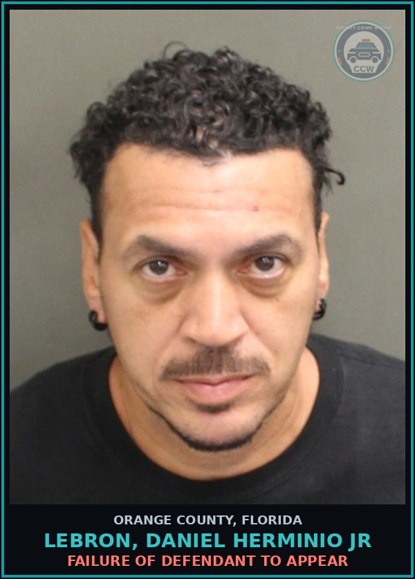 Booking mugshot of LEBRON, DANIEL HERMINIO JR in Orange County