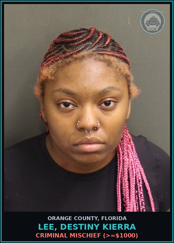 Booking mugshot of LEE, DESTINY KIERRA in Orange County
