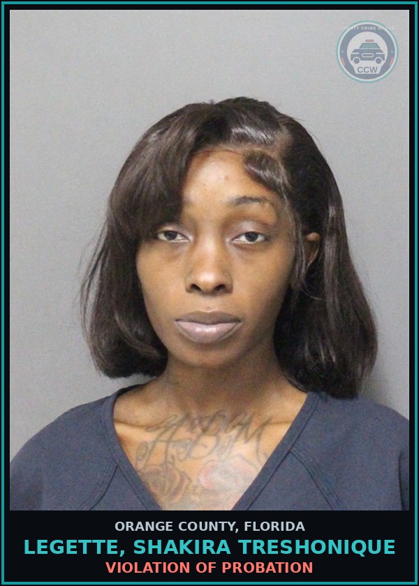 Booking mugshot of LEGETTE, SHAKIRA TRESHONIQUE in Orange County