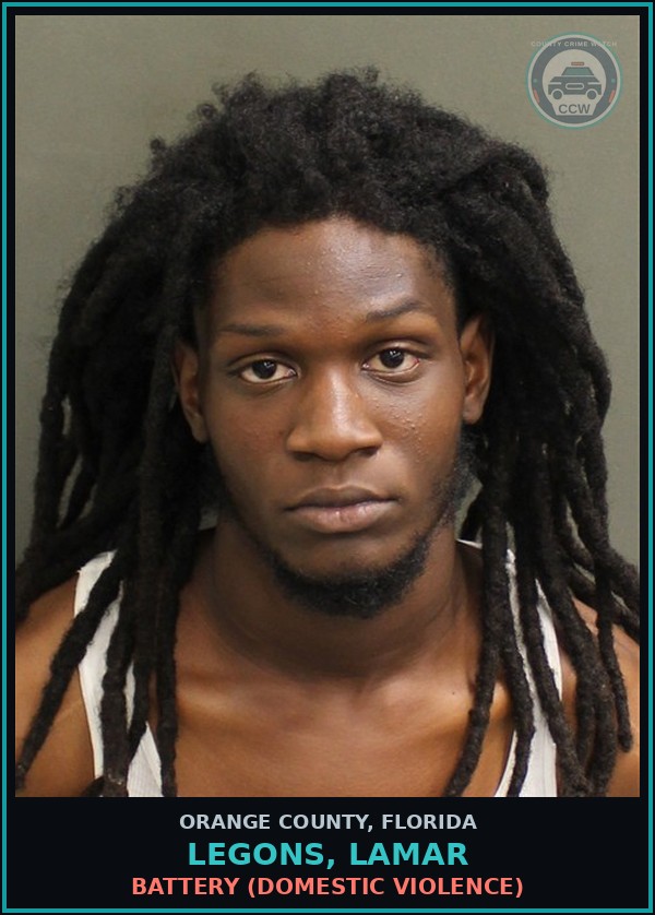 Booking mugshot of LEGONS, LAMAR in Orange County