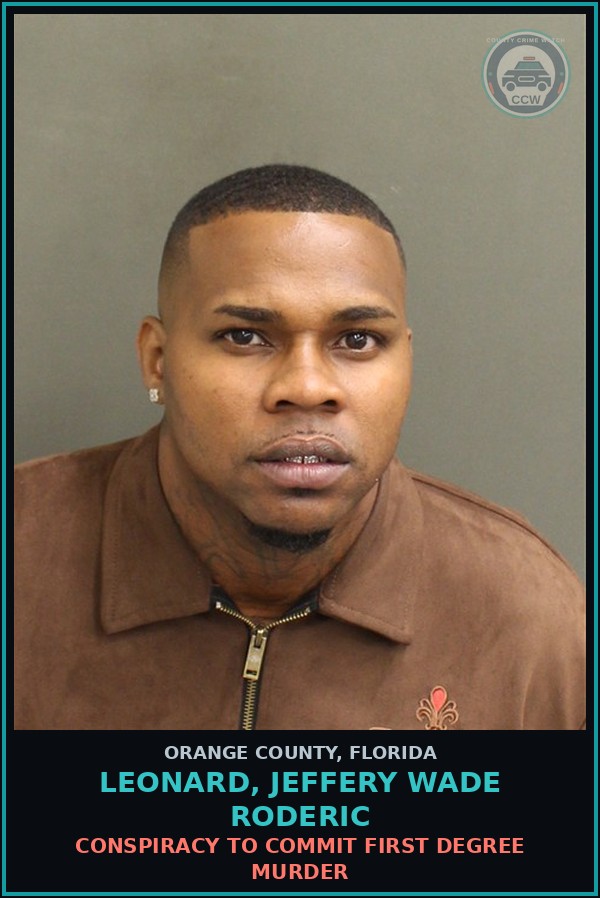 Booking mugshot of LEONARD, JEFFERY WADE RODERIC in Orange County