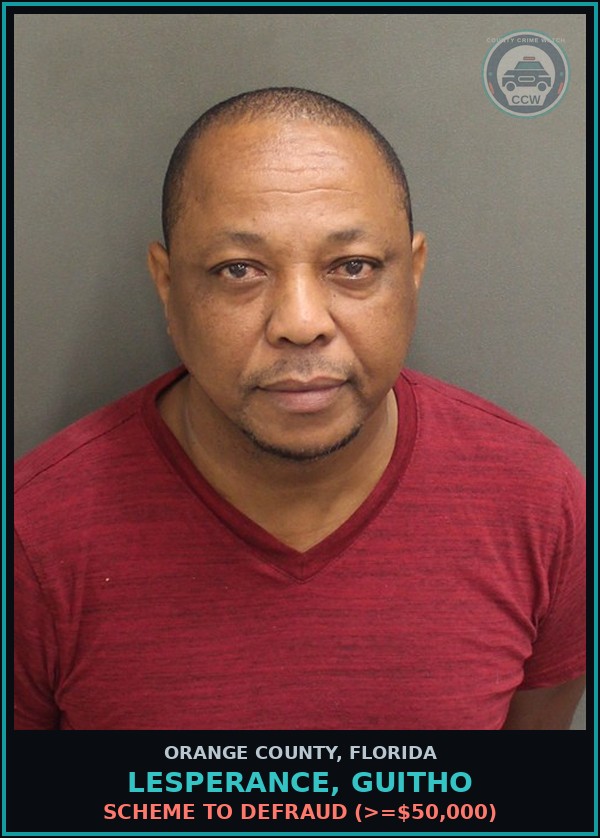 Booking mugshot of LESPERANCE, GUITHO in Orange County