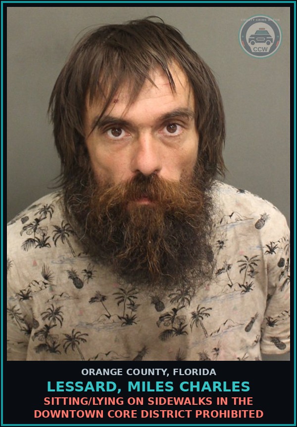 Booking mugshot of LESSARD, MILES CHARLES in Orange County