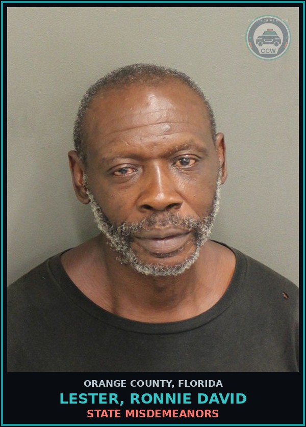 Booking mugshot of LESTER, RONNIE DAVID in Orange County