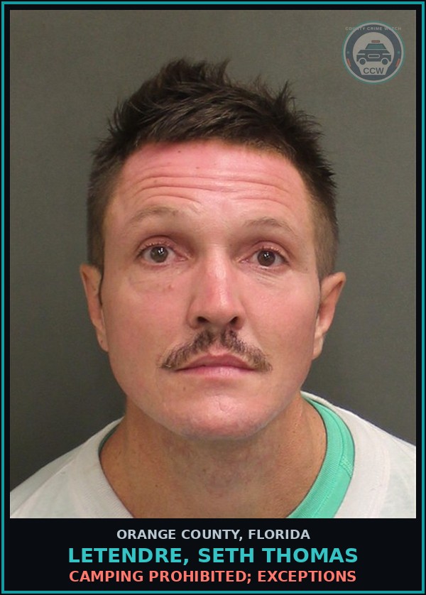 Booking mugshot of LETENDRE, SETH THOMAS in Orange County