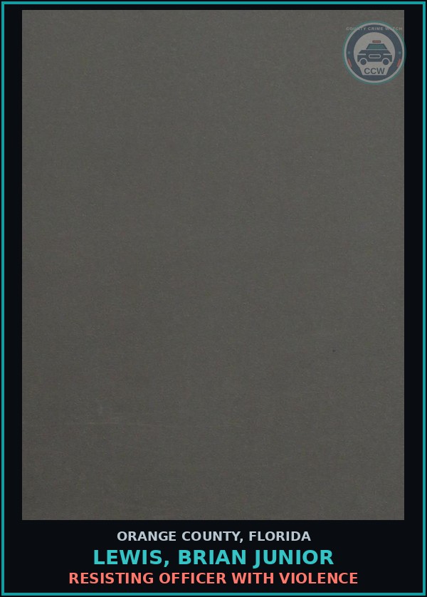 Booking mugshot of LEWIS, BRIAN JUNIOR in Orange County