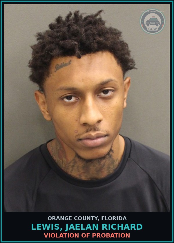Booking mugshot of LEWIS, JAELAN RICHARD in Orange County