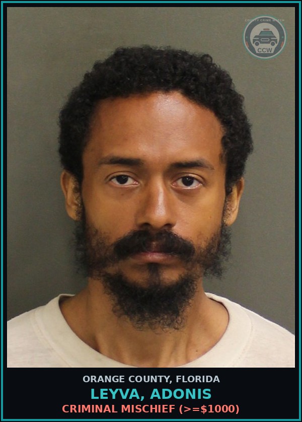 Booking mugshot of LEYVA, ADONIS in Orange County