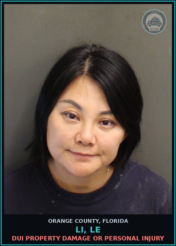 Booking mugshot of LI, LE in Orange County