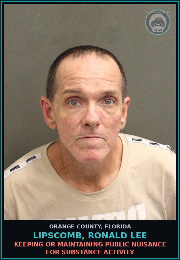 Booking mugshot of LIPSCOMB, RONALD LEE in Orange County