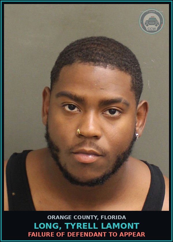 Booking mugshot of LONG, TYRELL LAMONT in Orange County