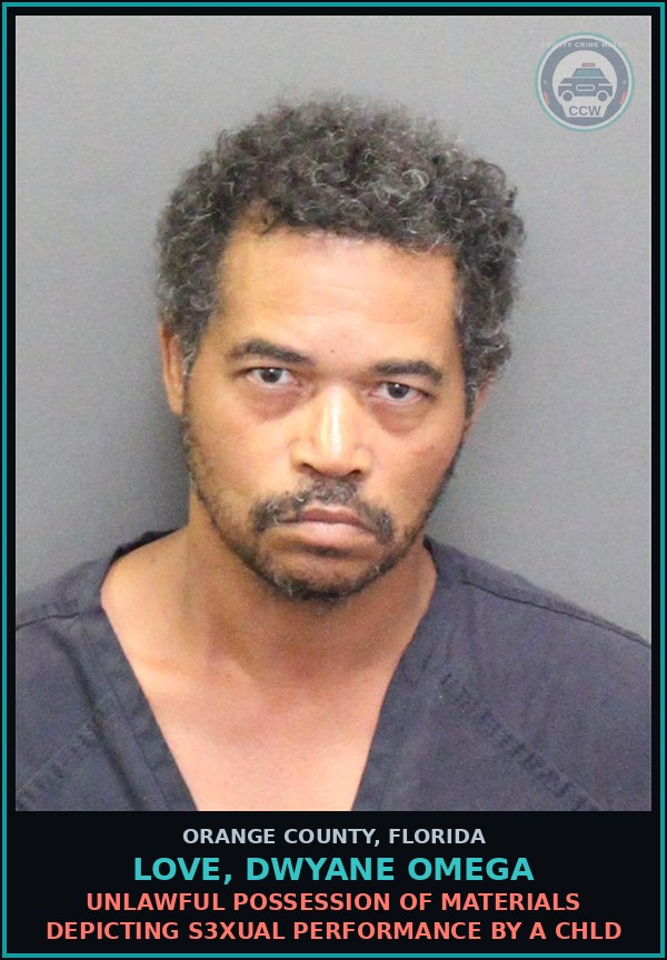 Booking mugshot of LOVE, DWYANE OMEGA in Orange County
