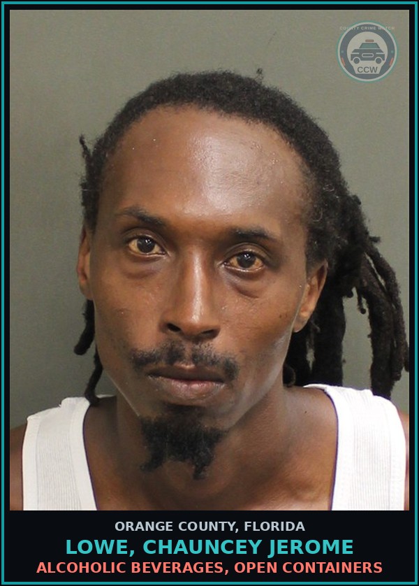 Booking mugshot of LOWE, CHAUNCEY JEROME in Orange County