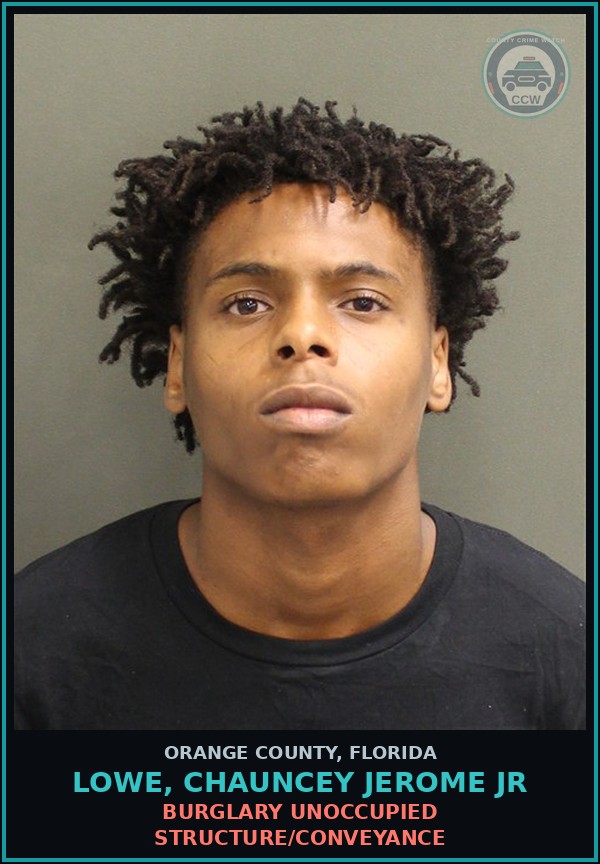 Booking mugshot of LOWE, CHAUNCEY JEROME JR in Orange County