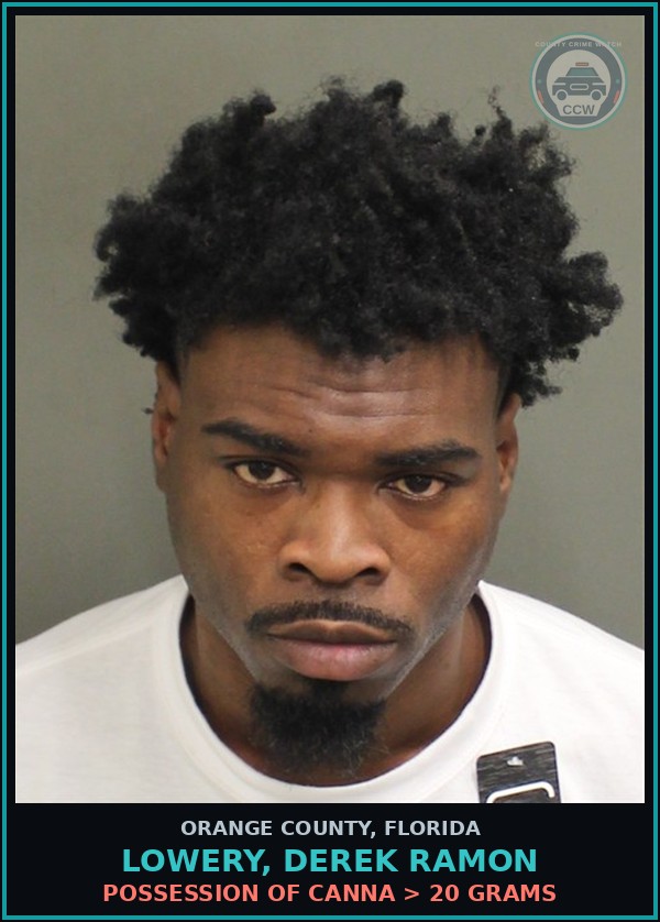 Booking mugshot of LOWERY, DEREK RAMON in Orange County