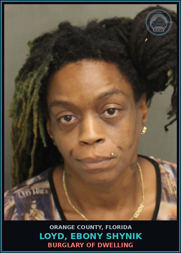Booking mugshot of LOYD, EBONY SHYNIK in Orange County