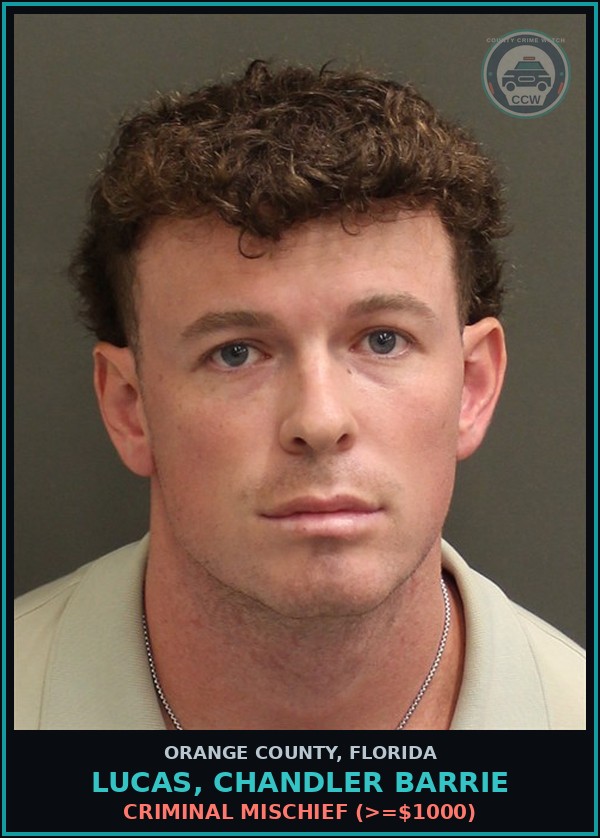 Booking mugshot of LUCAS, CHANDLER BARRIE in Orange County