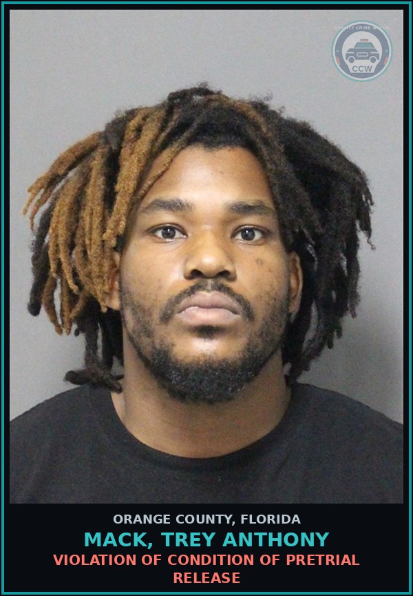 Booking mugshot of MACK, TREY ANTHONY in Orange County